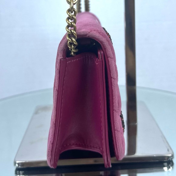 GUCCI GG MARMONT VELVET MINI FLAP BAG FUSHIA AND DIANA CHANEL FLAP BAG BUNDLE - Picture 4 of 9